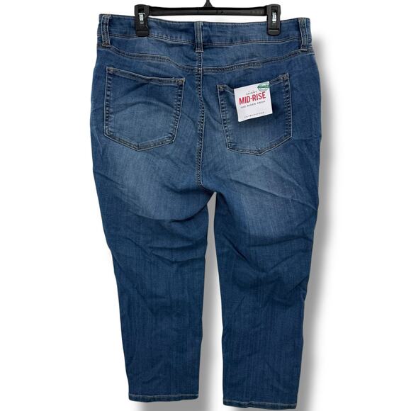 NEW Celebrity Pink Mid Rise Skinny Cropped Jeans Size 16 The Rider Crop Blue NWT - Picture 3 of 9